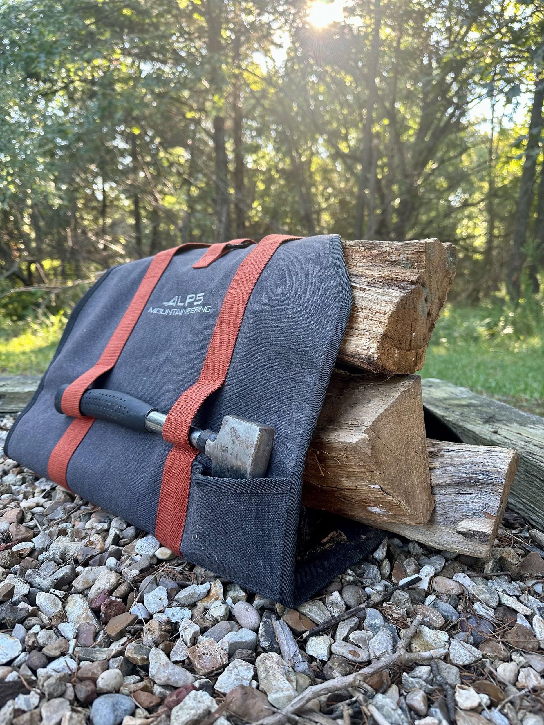 ALPS Mountaineering Firewood Carrier – Heavy Duty Waxed Canvas Log Carrier with Handles & Hatchet Sleeve for Camping, Fireplace, Fire Pit & Outdoor Wood Carrying Tote Bag - Image 5