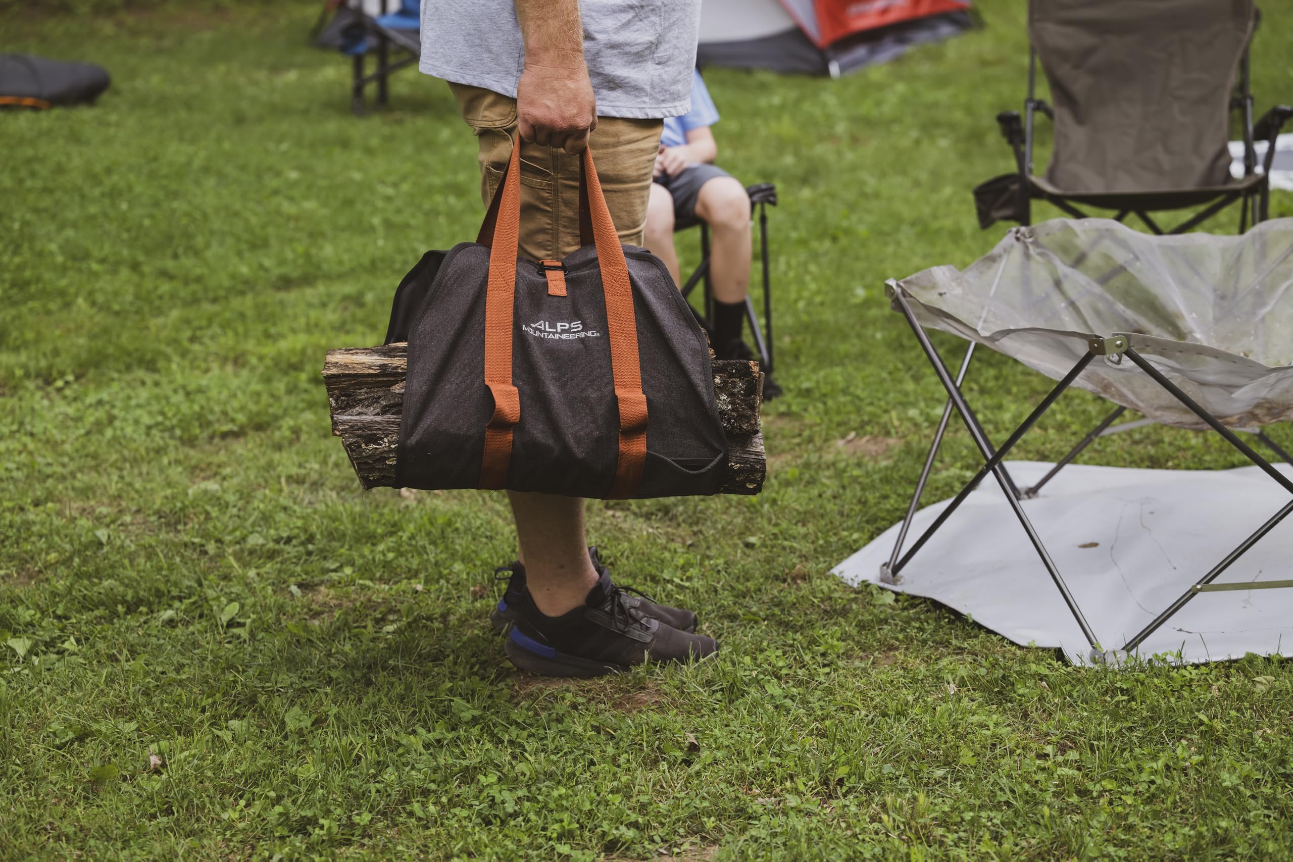 ALPS Mountaineering Firewood Carrier – Heavy Duty Waxed Canvas Log Carrier with Handles & Hatchet Sleeve for Camping, Fireplace, Fire Pit & Outdoor Wood Carrying Tote Bag - Image 8