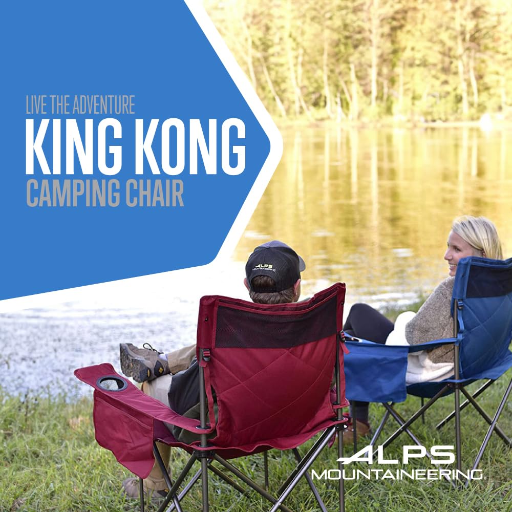 ALPS Mountaineering King Kong Camping Chairs for Adults with Mesh Cup Holders and Pockets, Built Durable and Reliable with Compact Foldable Steel Frame - Image 3