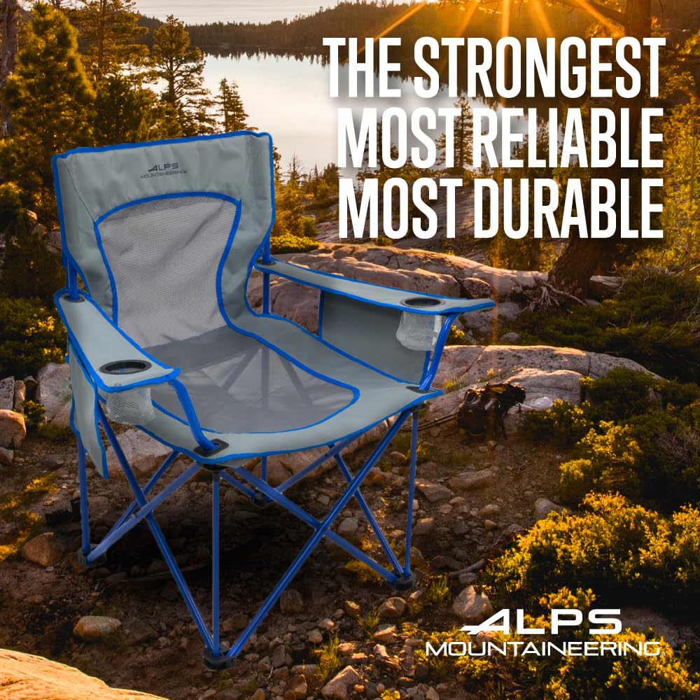 ALPS Mountaineering King Kong Camping Chairs for Adults with Mesh Cup Holders and Pockets, Built Durable and Reliable with Compact Foldable Steel Frame - Image 6