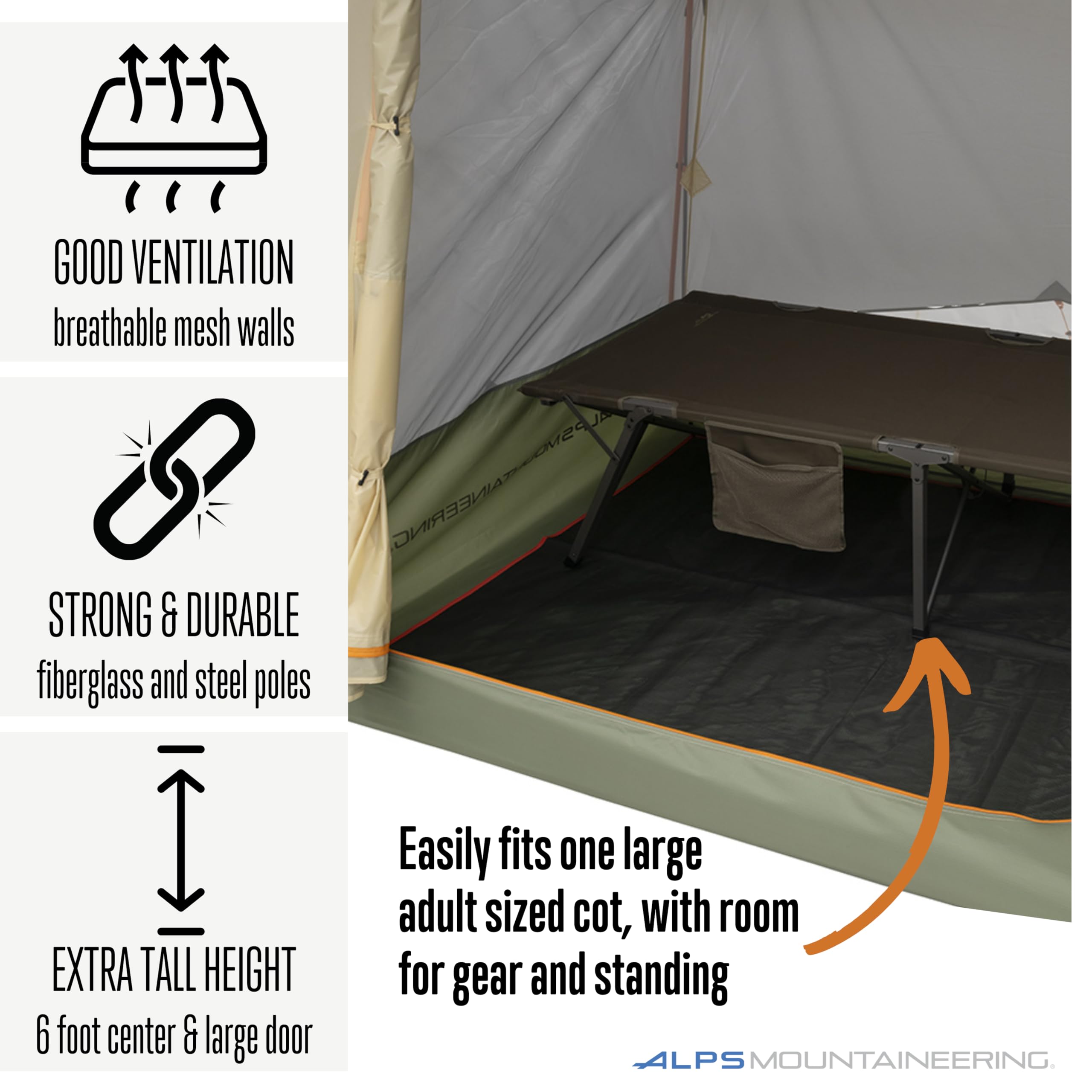 ALPS Mountaineering Ranger 1-Person Tent – Lightweight Freestanding Backpacking Tent with 7000-Series Aluminum Poles, Full Rainfly & Compact Design for Hiking and Camping - Image 3