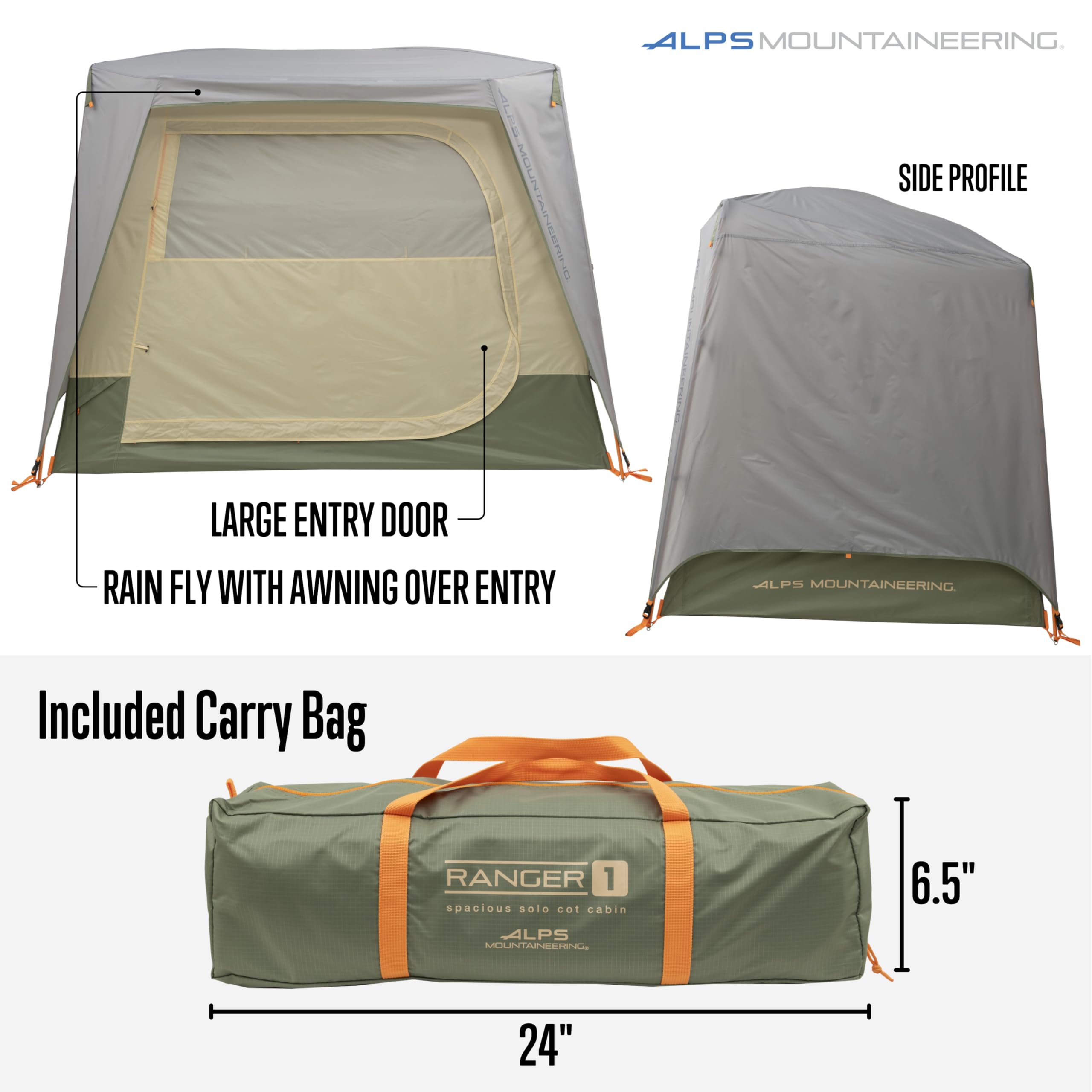ALPS Mountaineering Ranger 1-Person Tent – Lightweight Freestanding Backpacking Tent with 7000-Series Aluminum Poles, Full Rainfly & Compact Design for Hiking and Camping - Image 4