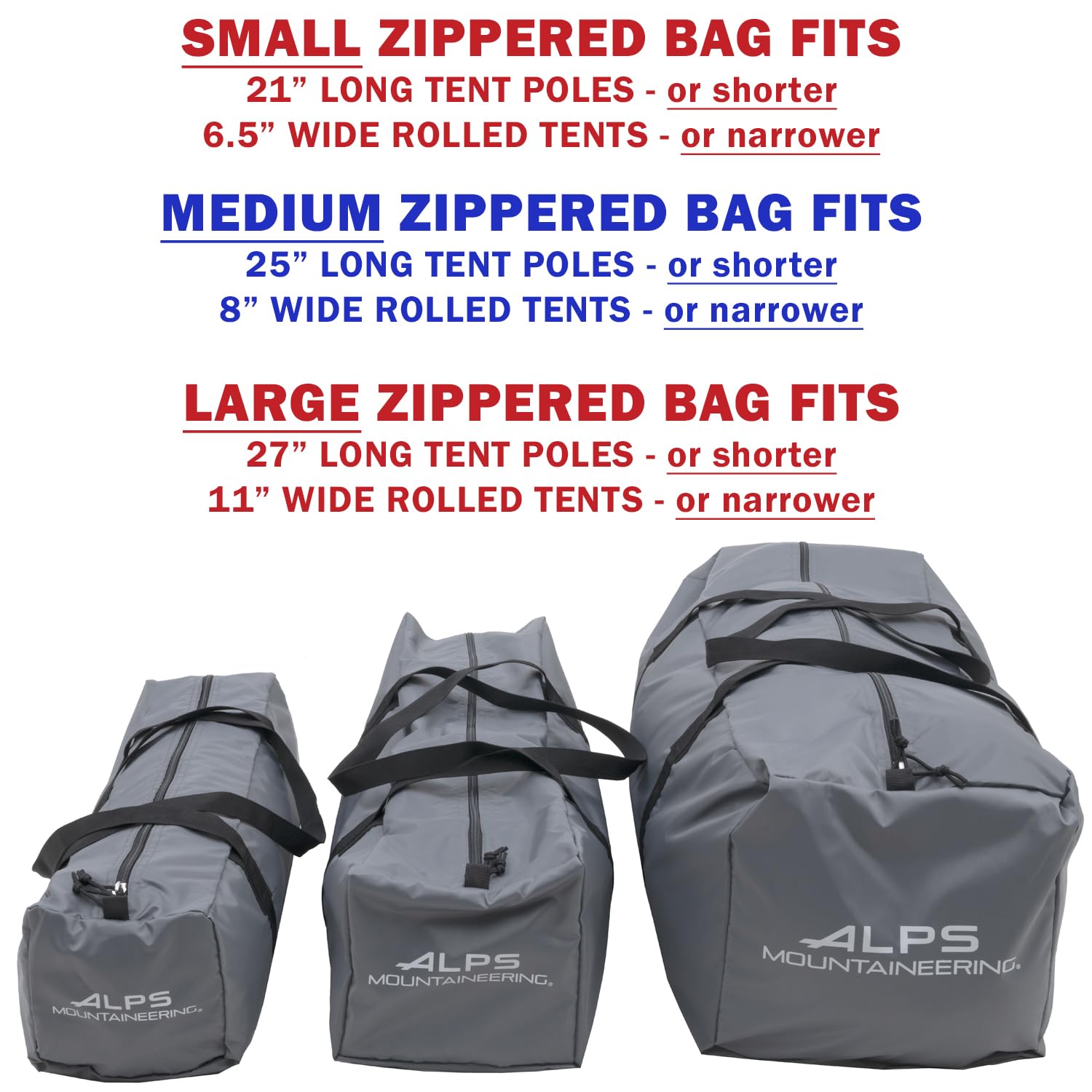 ALPS Mountaineering Zippered Tent Replacement Bag with Carry Straps - Image 3